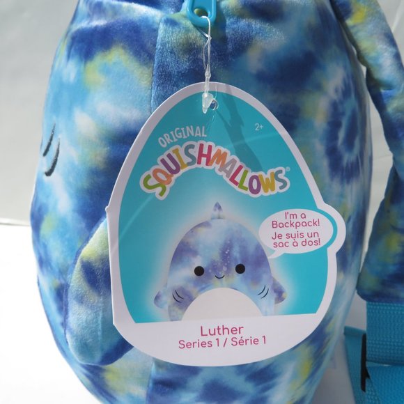 Squishmallow Backpack Luther Shark NEW - Picture 6 of 9